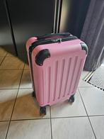 Kleine Roze Koffer met Wieltjes, Ophalen, Uitschuifbare handgreep, Gebruikt, Hard kunststof