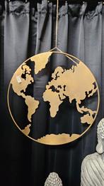 Gouden Wereldkaart Wanddecoratie, Ophalen of Verzenden, Nieuw