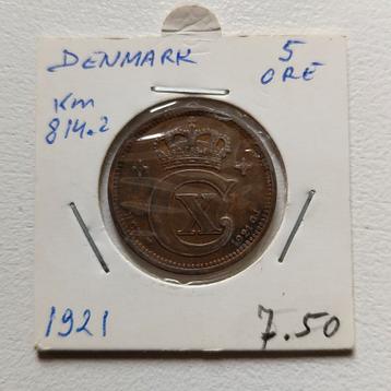 Denemarken 5 ore 1921 beschikbaar voor biedingen