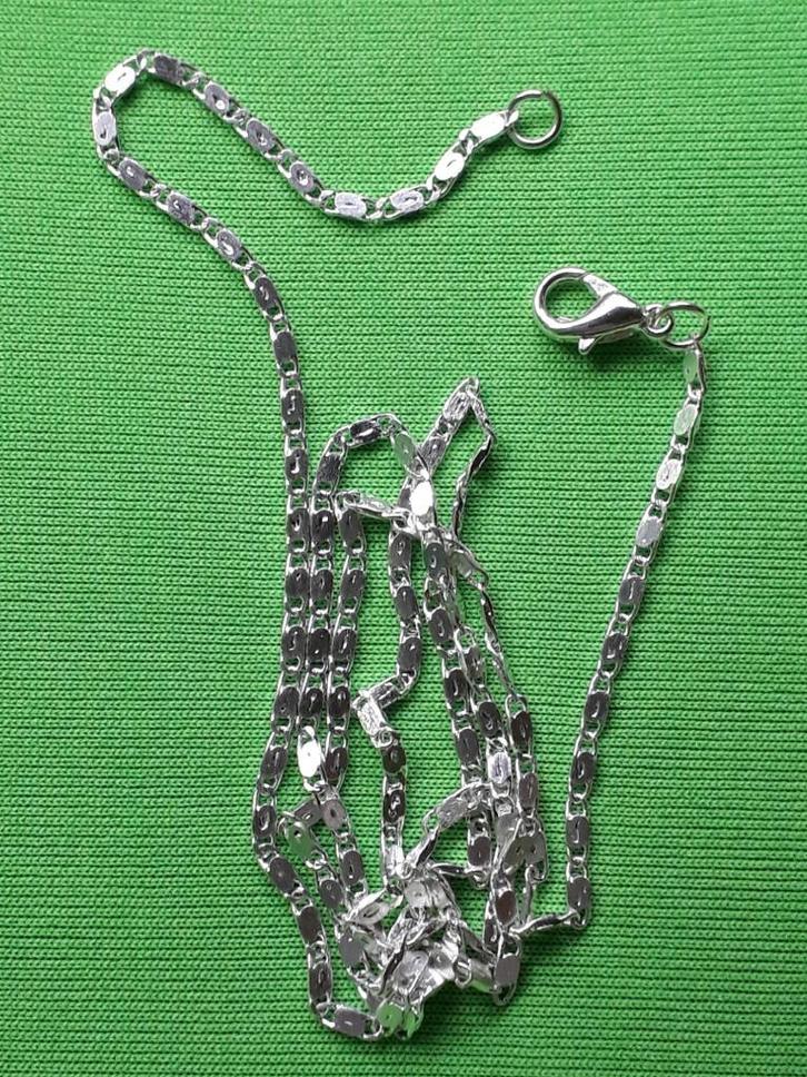 ket. mooi geschakeld collier 2mm - 51/52cm, Sieraden, Tassen en Uiterlijk, Kettingen, Nieuw, Overige materialen, Zilver, Verzenden