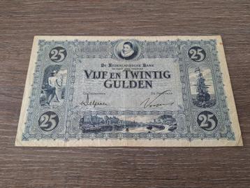 Net biljet 25 gulden Willem van Oranje - blauw, 1928 beschikbaar voor biedingen