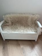 Kinderbankje met opbergruimte en zacht (nep) schapenkleed, Ophalen of Verzenden, Gebruikt, Stoel