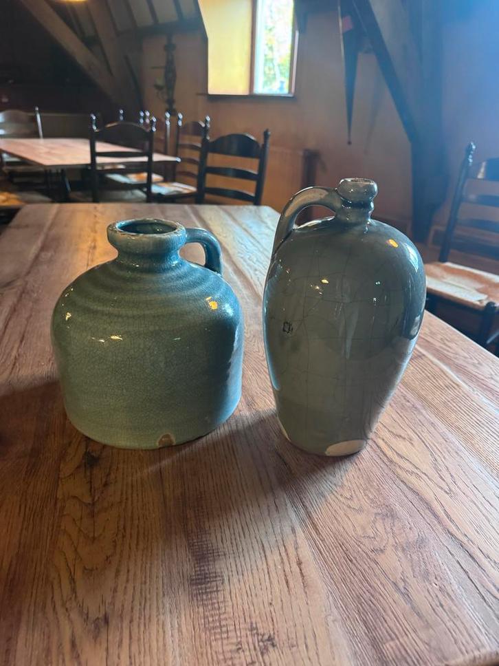 Oude Groene Decoratie Kruiken Set, Antiek en Kunst, Antiek | Keramiek en Aardewerk, Ophalen