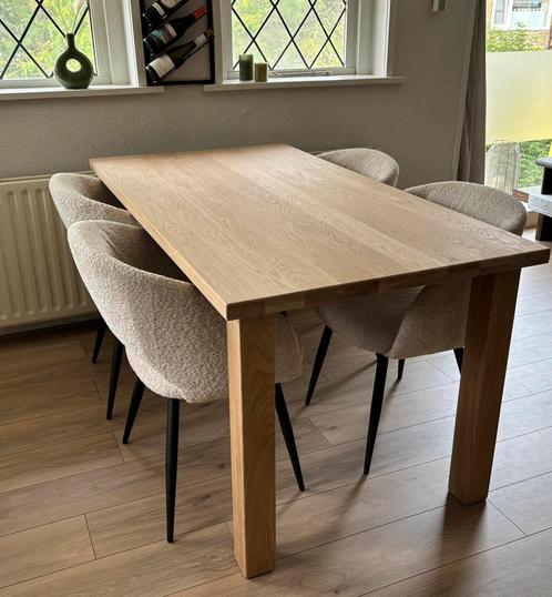 Massief eikenhouten eettafel | Handgemaakt, Huis en Inrichting, Tafels | Eettafels, Nieuw, 50 tot 100 cm, 150 tot 200 cm, Vijf personen of meer