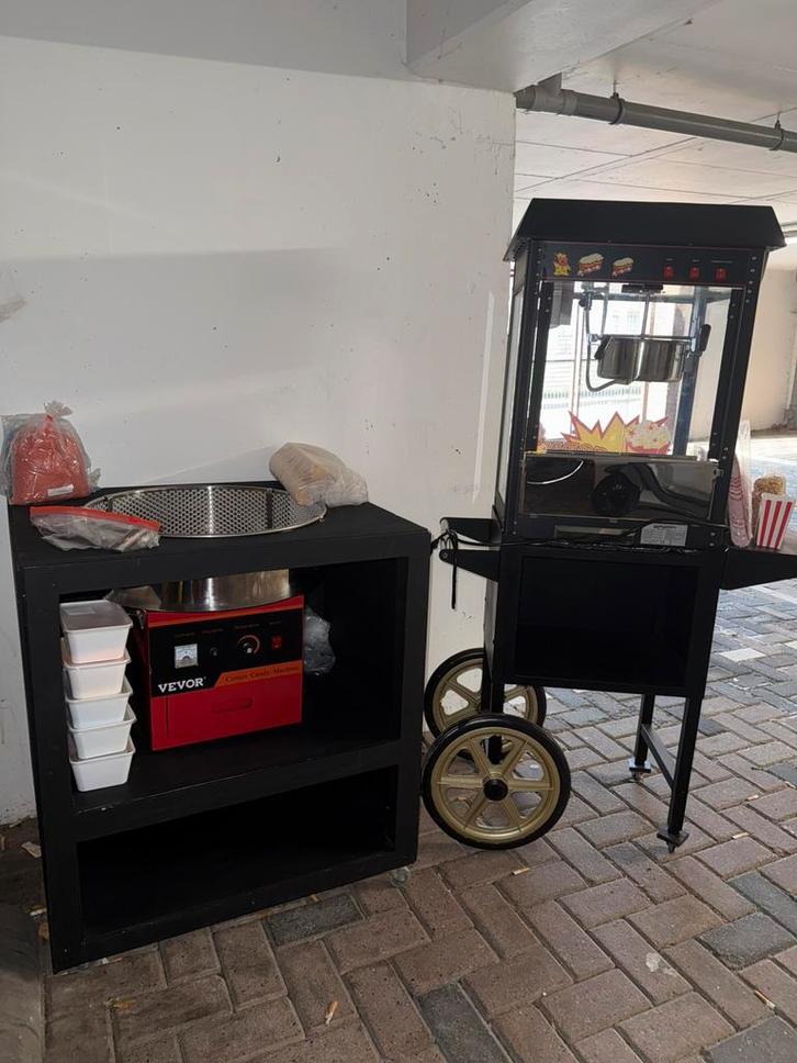 Complete Suikerspin- & Popcornset incl. Karren/ombouw, Hobby en Vrije tijd, Feestartikelen, Overige, Ophalen