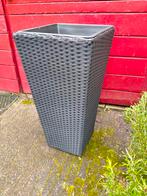 Hoge plantenbak antraciet 70x37x37cm, Tuin en Terras, Bloembakken en Plantenbakken, Ophalen, Vierkant, Kunststof