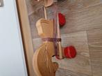 Mooi houten  paard met kar en melkbussen, Kinderen en Baby's, Ophalen of Verzenden, Zo goed als nieuw