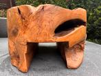 Massief houten krukje van teakhout, Ophalen of Verzenden, Zo goed als nieuw, Hout