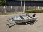 Z.g.a.n aluminium consoleboot compleet met motor en trailer, Watersport en Boten, Tot 10 pk, Verzenden, Aluminium, Zo goed als nieuw