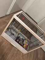 Kleine vogelkooi met voer/snack., Ophalen, Gebruikt, Hout, Vogelkooi