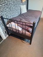 Metalen 1 pers ledikant. 3 jr oud, Huis en Inrichting, 90 cm, Eenpersoons, Zwart, Ophalen of Verzenden