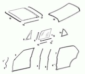 Rubbers Mercedes w123 sedan, T model, nieuw beschikbaar voor biedingen