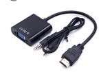 HDMI naar VGA converter adapter + audio kabel, Computers en Software, Pc- en Netwerkkabels, Ophalen of Verzenden, Nieuw