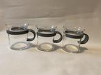 Retro Set van 3 Bodum theeglazen Koffieglazen, Ophalen, Gebruikt, Glas, Overige stijlen