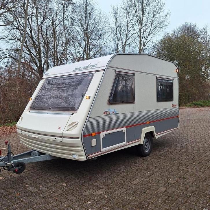Beyerland Sprinter 390, Voortent, Fietsendrager,Lichtgewicht, Caravans en Kamperen, Caravans, Particulier, tot en met 3, 500 - 750 kg