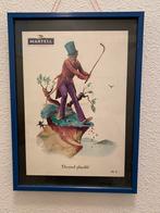 Martell cognac ingelijste golf cartoon, Ophalen of Verzenden, Zo goed als nieuw, Reclamebord