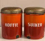 Oranje Emaille voorraadbussen, Antiek en Kunst, Ophalen