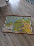 Vintage schoolkaart Friesland jaren '70, Antiek en Kunst, Ophalen, Aardrijkskunde