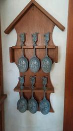Decoratieve Lepelrek met 6 Tinnen Lepels, Antiek en Kunst, Antiek | Bestek, Ophalen