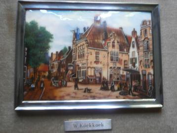 Willem KOEKKOEK, (P.Scheen) Mooi Geemailleerd stadsgedeelte beschikbaar voor biedingen