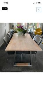 Design Eettafel Topform | Massief Eiken Boomstam | RVS, Ophalen, Eikenhout, 50 tot 100 cm, Zo goed als nieuw