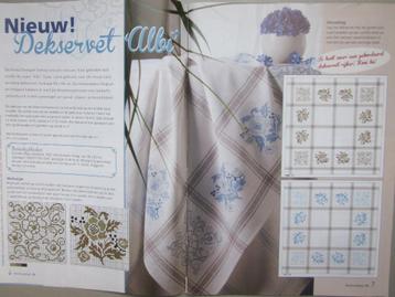 Borduur sierlijke bloemen telpatronen Albi in bruin-blauw beschikbaar voor biedingen