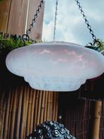 Vintage roze gemarmerde glazen hanglamp, Ophalen of Verzenden