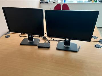 Dell 23” monitoren + docking station, los of als set te koop beschikbaar voor biedingen