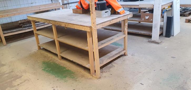 Houten Werktafels met Extra Plateaus( werkbank), Doe-het-zelf en Verbouw, Werkbanken, Gebruikt, 170 cm of meer, Ophalen