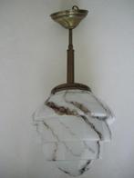 Oude lamp dikke gemarmerd glas skyscraper art deco - zgan, Ophalen, Minder dan 50 cm, Aat deco, Glas