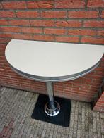 FIFTIES SIXTIES BEL AIR BAR TAFEL MET AMERIKAANSE BARKRUKKEN, Ophalen, 60 tot 90 cm, Met voetsteun, Zo goed als nieuw