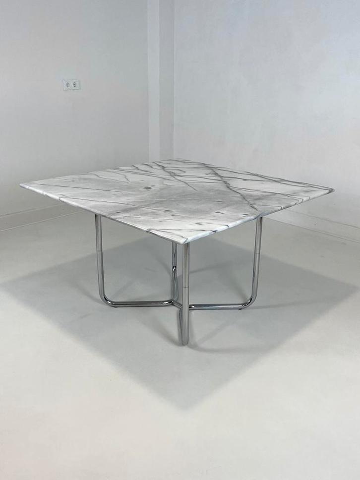 Vintage marmeren eettafel, Huis en Inrichting, Tafels | Eettafels, Zo goed als nieuw, 100 tot 150 cm, Rechthoekig, Ophalen of Verzenden