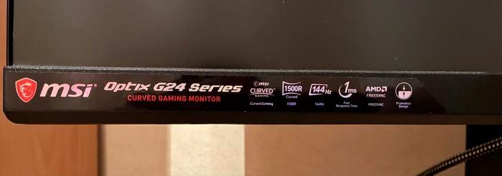 MSI Optix G24C4 Zwart - 24 inch Gaming Monitor, Computers en Software, Monitoren, Gebruikt, 101 t/m 150 Hz, DisplayPort, HDMI