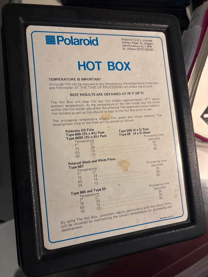 Polaroid Hot Box–Vintage filmverwarmer–fotografie accessoire, Verzamelen, Fotografica en Filmapparatuur, Overige typen, 1960 tot 1980