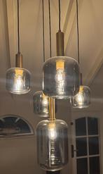 Hanglamp 5 smoke glas, Huis en Inrichting, Lampen | Hanglampen, Ophalen, Zo goed als nieuw, Glas, Minder dan 50 cm