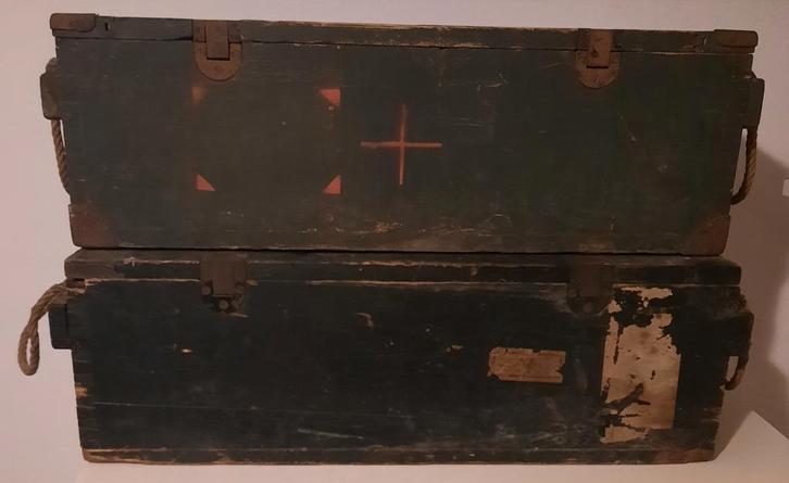 WO2 2x Luftwaffe 2cm FLAK houten munitie kisten, Verzamelen, Militaria | Tweede Wereldoorlog, Luchtmacht, Kist of Geocache, Duitsland