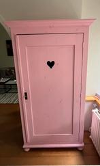 Brocante kledingkast roze, Huis en Inrichting, Ophalen, Met hangruimte, 50 tot 100 cm, Zo goed als nieuw