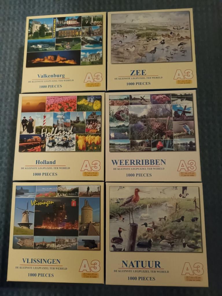 A3 Legpuzzels - 1000 Stukjes - Diverse Afbeeldingen, Ophalen, 500 t/m 1500 stukjes, Zo goed als nieuw, Legpuzzel
