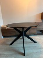 Zwarte ronde eettafel, Huis en Inrichting, Tafels | Eettafels, Ophalen, Gebruikt, Rond, 100 tot 150 cm