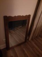 Grote oude spiegel hout, Ophalen of Verzenden, Rechthoekig, 50 tot 100 cm, Minder dan 100 cm