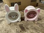 Janod spaarpot - konijn & varken, Ophalen of Verzenden, Zo goed als nieuw, Hout, Dier