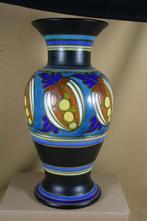 Grote Gouda plateel vaas 37 cm 1929, Antiek en Kunst, Ophalen of Verzenden