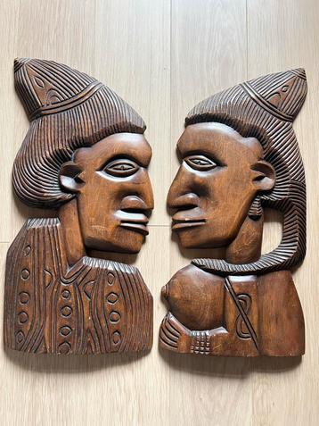 Houten Wanddecoratie Afrikaanse Stijl beschikbaar voor biedingen