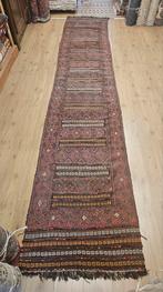 Vintage handgeweven perzische wollen kelim 473x90, Info@SlatsAntiek.nl, Tweedehands, 200 cm of meer, Crème