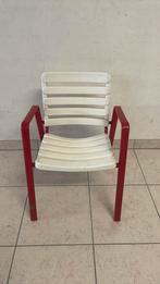 3 leuke en stevige kinder tuinstoelen (rood/wit), Ophalen, Gebruikt, Kunststof, Stapelbaar