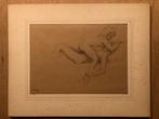 Originele erotische tekening in potlood., Ophalen of Verzenden