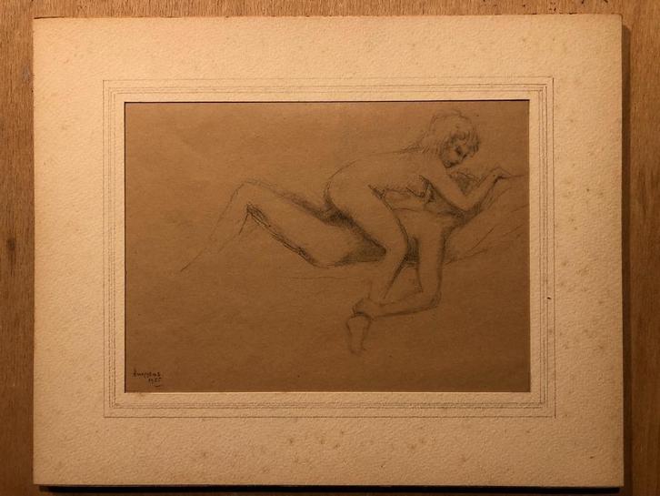 Originele erotische tekening in potlood., Antiek en Kunst, Kunst | Tekeningen en Foto's, Ophalen of Verzenden