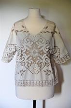 Forte_Forte ecru katoenen top met kantpatroon, maat S, Forte Forte, Verzenden, Beige, Nieuw