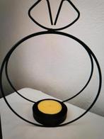 Metalen waxinehouder, Huis en Inrichting, Woonaccessoires | Kandelaars en Kaarsen, Zwart, Ophalen of Verzenden, Zo goed als nieuw