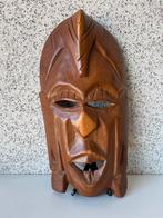 Houten Masker - Handgesneden Kunstobject Beeld Houtsnijwerk, Ophalen of Verzenden